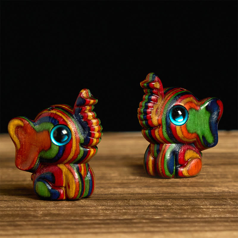 "Hoping for Strength and Good Fortune" 2Pcs Mini Elephant Includes Gift Message Card - Image 3