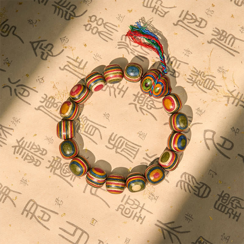 Colorful Rainbow Eucalyptus Gourd Positive Bracelet