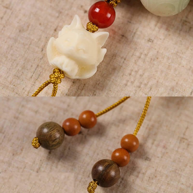 Gradient Bodhi Seed Om Mani Padme Hum Carved Zakiram Peace Bracelet - Image 16