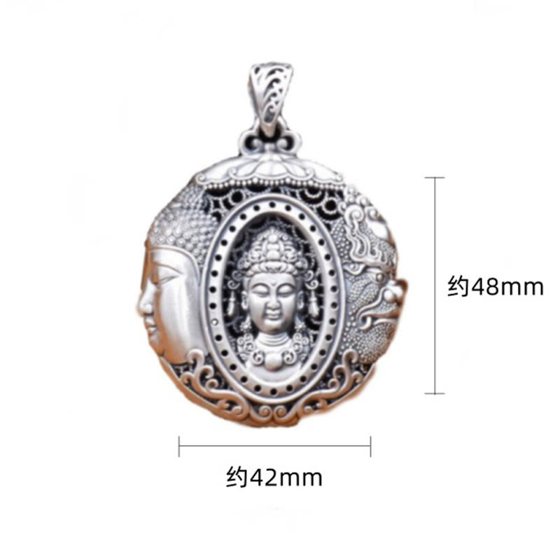 Copper Buddha Devil Pattern Serenity Pendant Necklace - Image 5