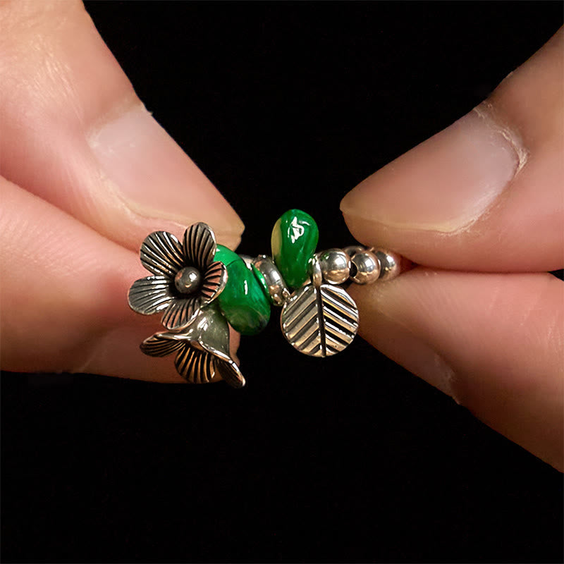 Flower Pattern Copper Alloy Luck Elastic Rope Ring - Image 10