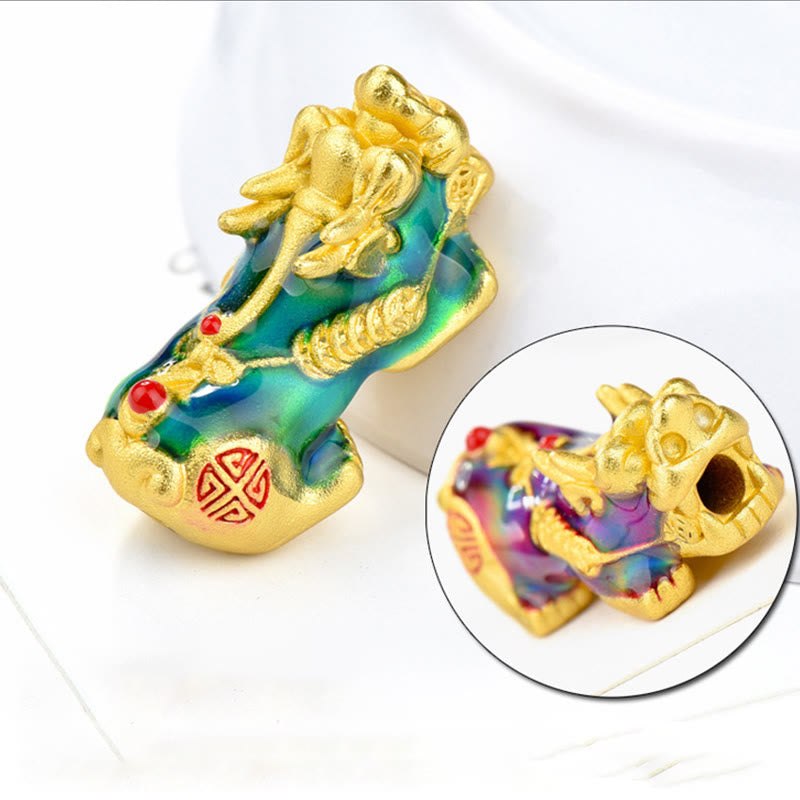 Fengshui Copper Pixiu Rainbow Obsidian Beads Wealth Bracelet - Image 13