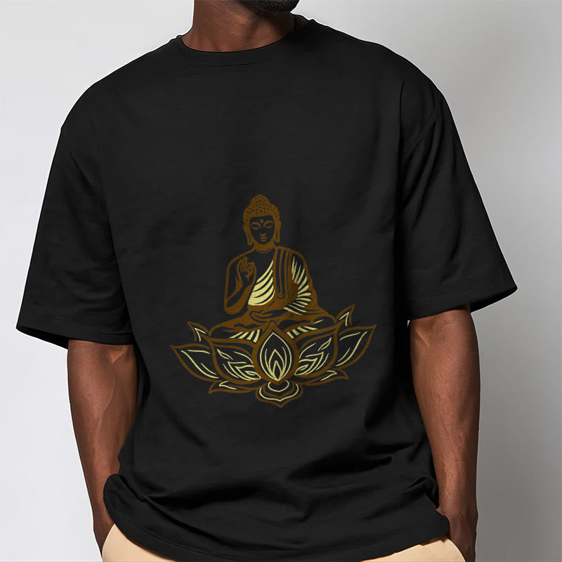 Buddha Meditating In The Lotus Tee T-shirt - Image 6