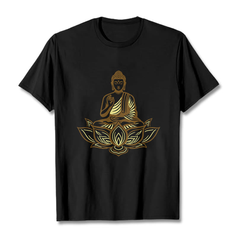 Buddha Meditating In The Lotus Tee T-shirt - Image 5