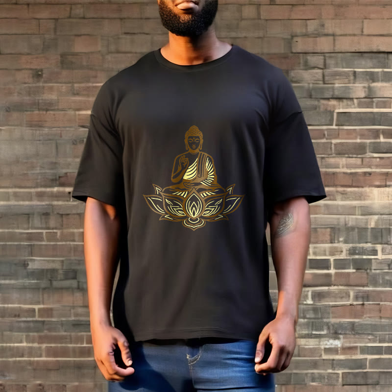 Buddha Meditating In The Lotus Tee T-shirt - Image 7