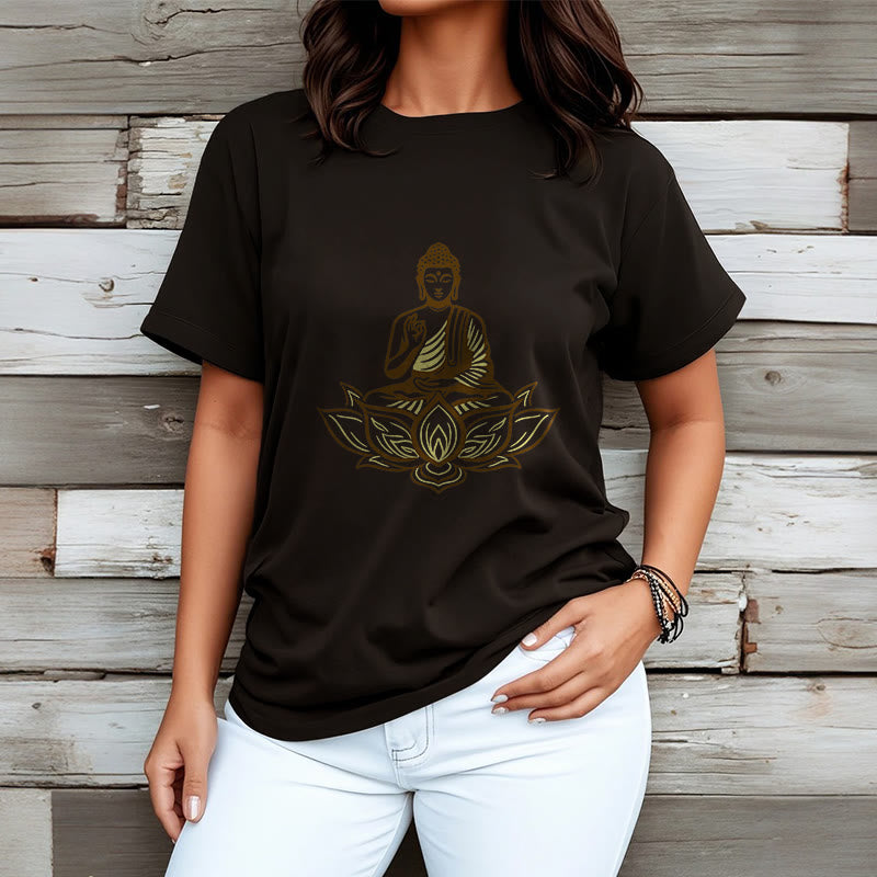 Buddha Meditating In The Lotus Tee T-shirt - Image 8