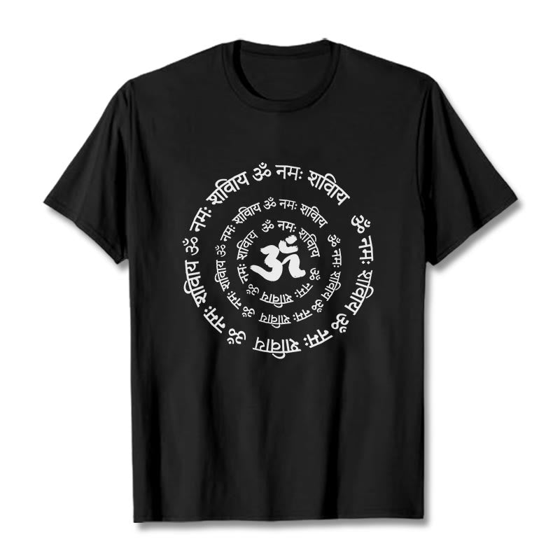 OM Symbol Sanskrit Mantras Design Cotton Tee T-shirt - Image 7