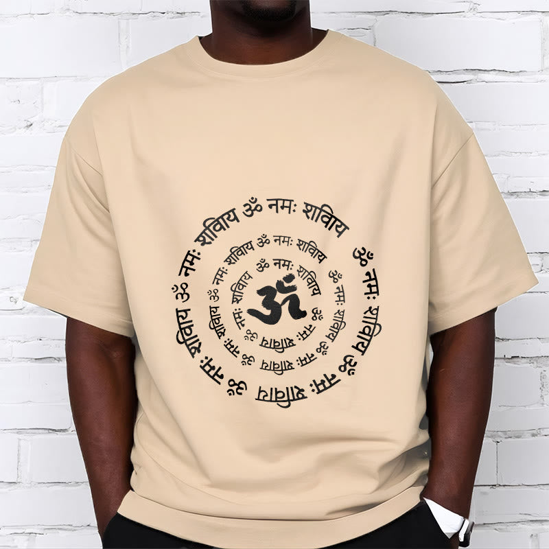 OM Symbol Sanskrit Mantras Design Cotton Tee T-shirt - Image 13