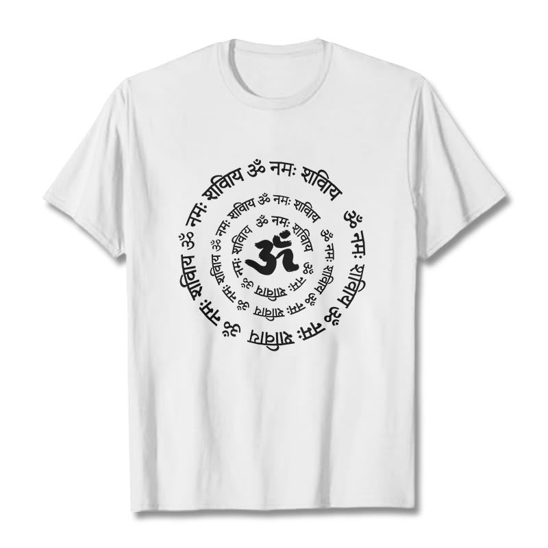 OM Symbol Sanskrit Mantras Design Cotton Tee T-shirt - Image 4