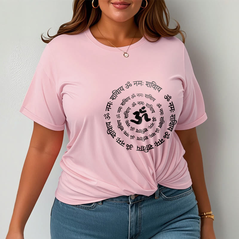 OM Symbol Sanskrit Mantras Design Cotton Tee T-shirt - Image 17