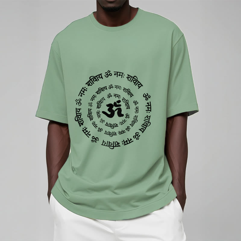 OM Symbol Sanskrit Mantras Design Cotton Tee T-shirt - Image 19