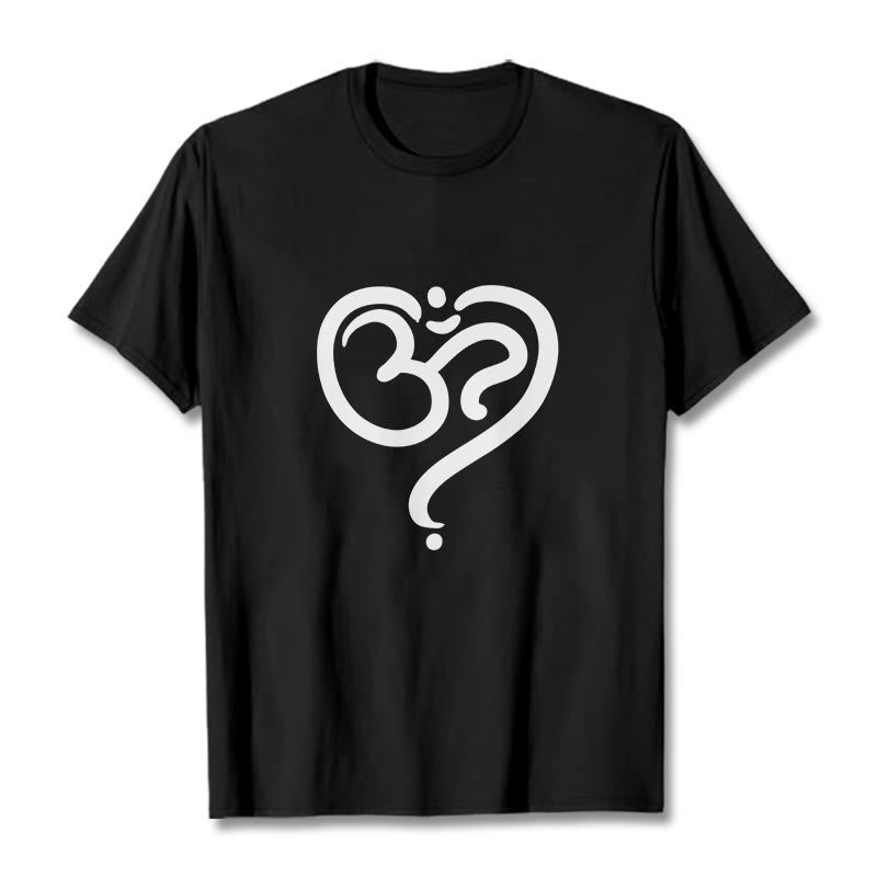 Love Heart OM Symbol Design Tee T-shirt