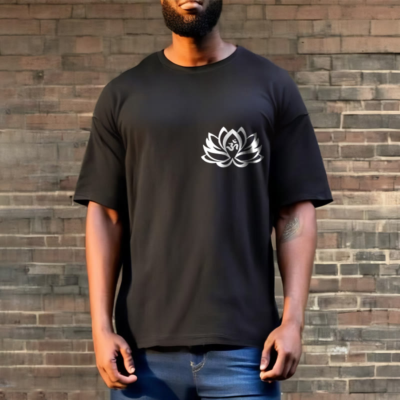 Lotus Flower OM Symbol Design Tee T-shirt - Image 3