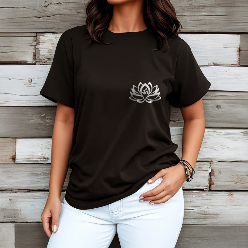 Lotus Flower OM Symbol Design Tee T-shirt - Image 4