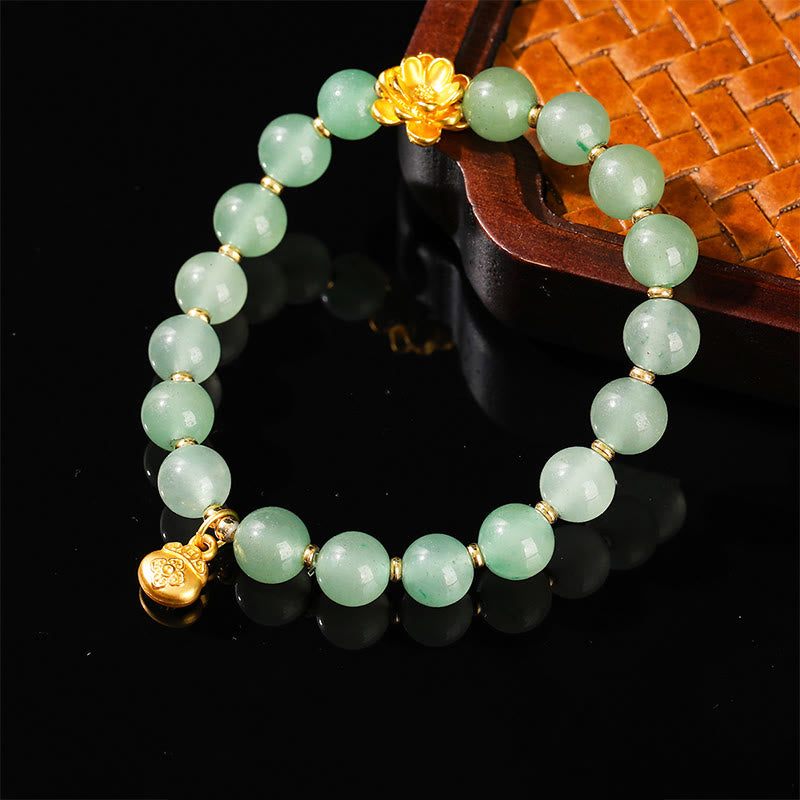 Natural Jade Green Aventurine Gourd Fu Character Luck Bracelet - Image 9