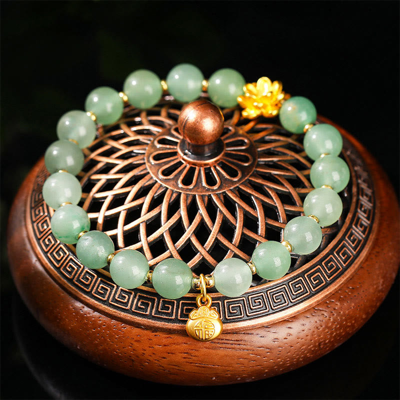 Natural Jade Green Aventurine Gourd Fu Character Luck Bracelet - Image 10