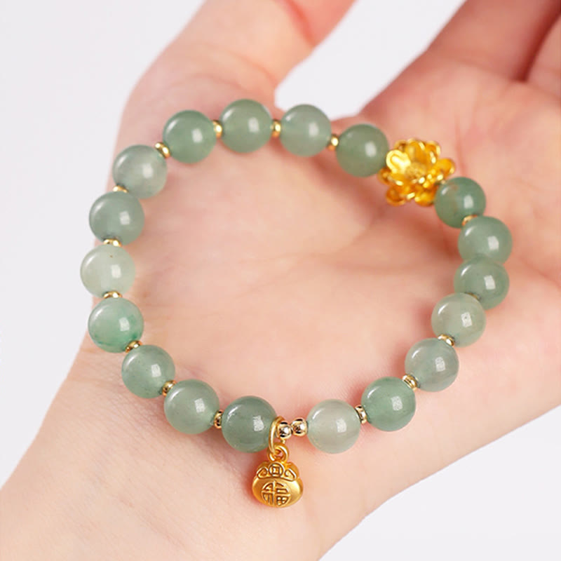 Natural Jade Green Aventurine Gourd Fu Character Luck Bracelet - Image 12