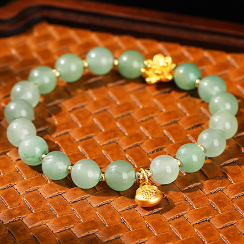 Natural Jade Green Aventurine Gourd Fu Character Luck Bracelet - Image 11