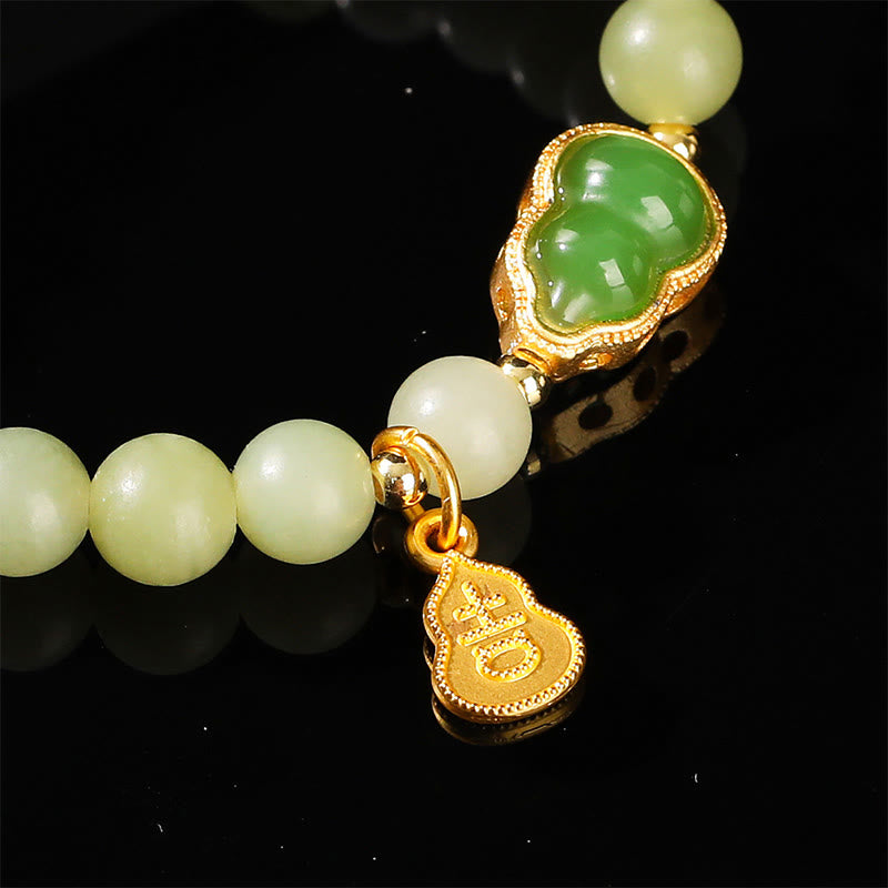 Natural Jade Green Aventurine Gourd Fu Character Luck Bracelet - Image 13