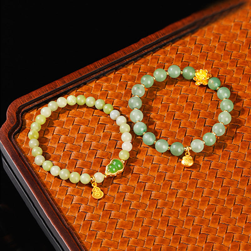 Natural Jade Green Aventurine Gourd Fu Character Luck Bracelet - Image 18