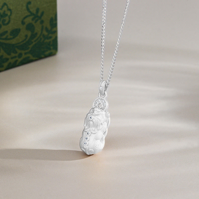 925 Sterling Silver Mini PiXiu Dorje Vajra Wealth Necklace Pendant - Image 12