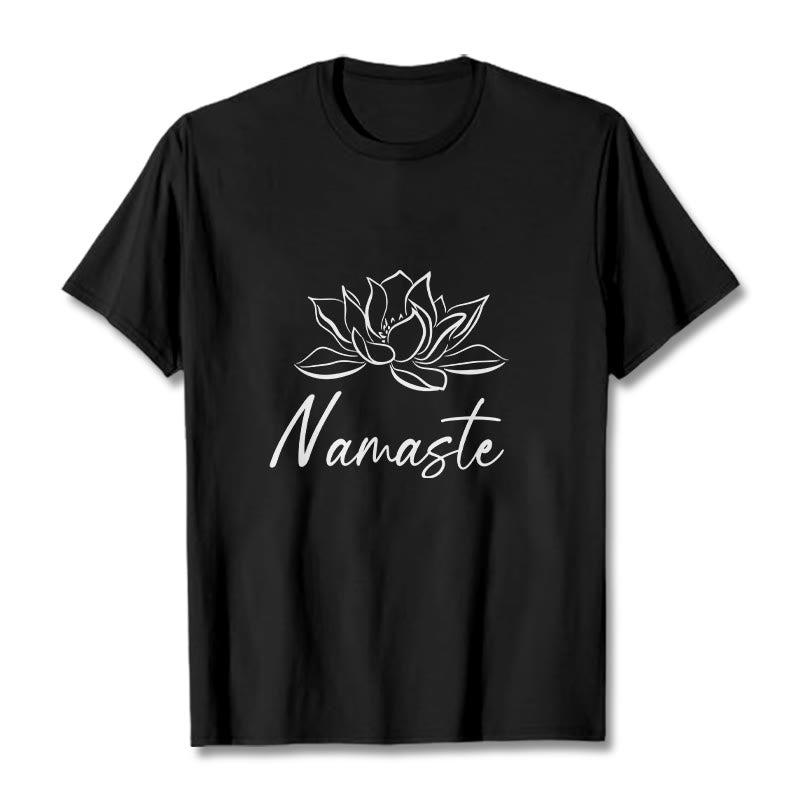 Simple Lotus Flower Namaste Meditation Cotton Tee T-shirt