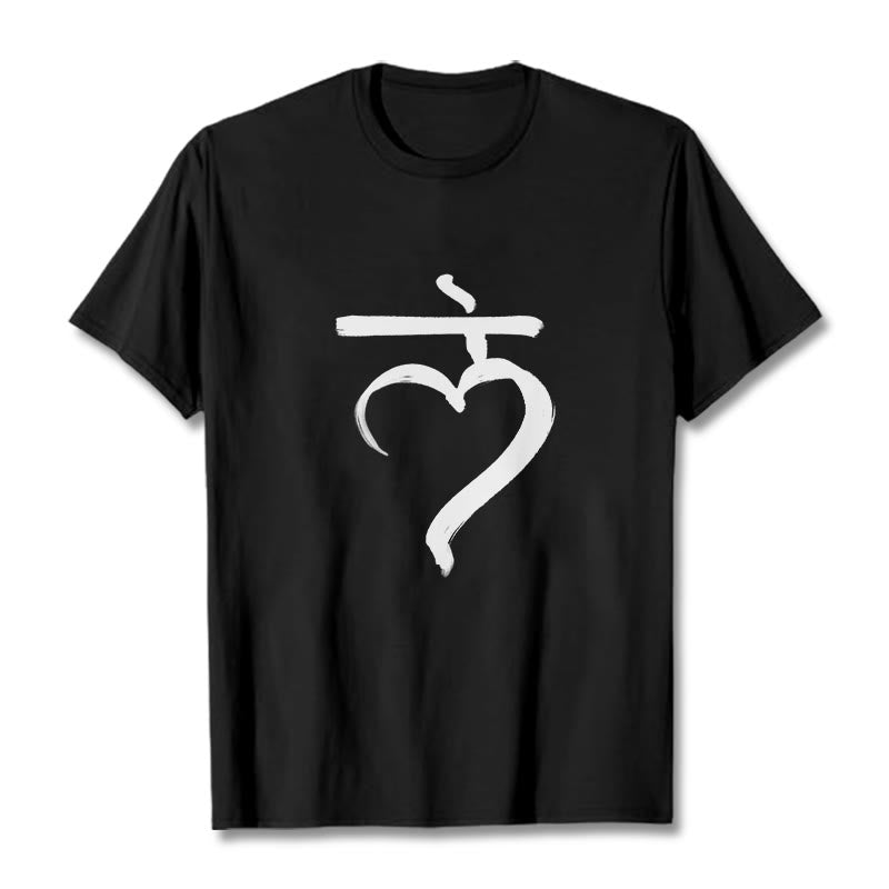Casual Lam Mantra Sanskrit Cotton Tee T-shirt