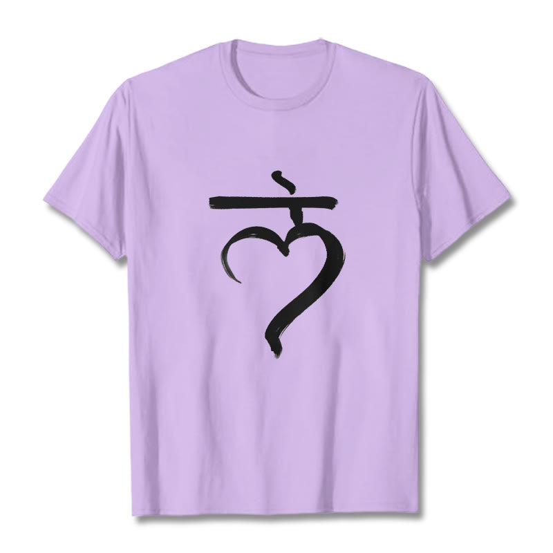 Casual Lam Mantra Sanskrit Cotton Tee T-shirt - Image 17