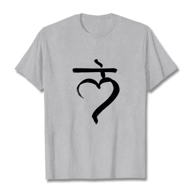 Casual Lam Mantra Sanskrit Cotton Tee T-shirt - Image 20