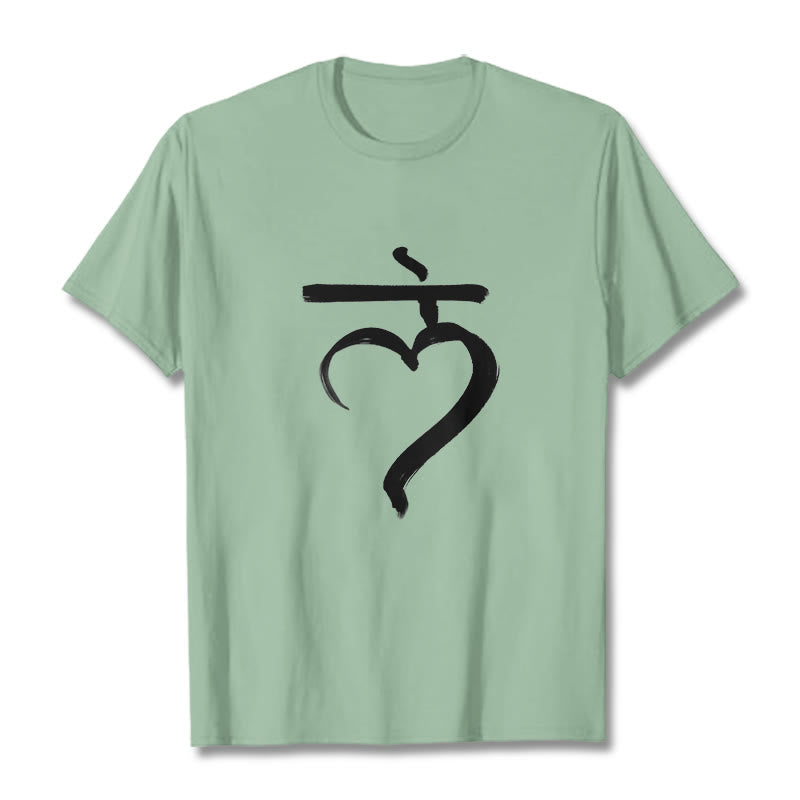 Casual Lam Mantra Sanskrit Cotton Tee T-shirt - Image 15