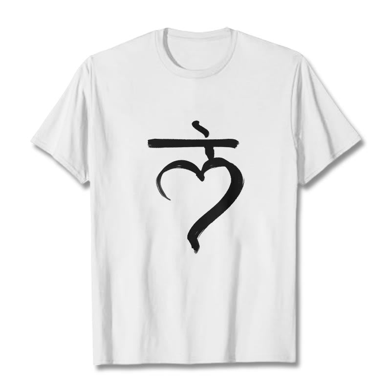 Casual Lam Mantra Sanskrit Cotton Tee T-shirt - Image 6
