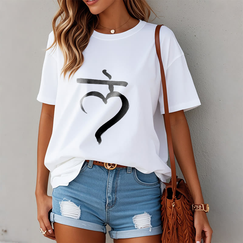 Casual Lam Mantra Sanskrit Cotton Tee T-shirt - Image 8