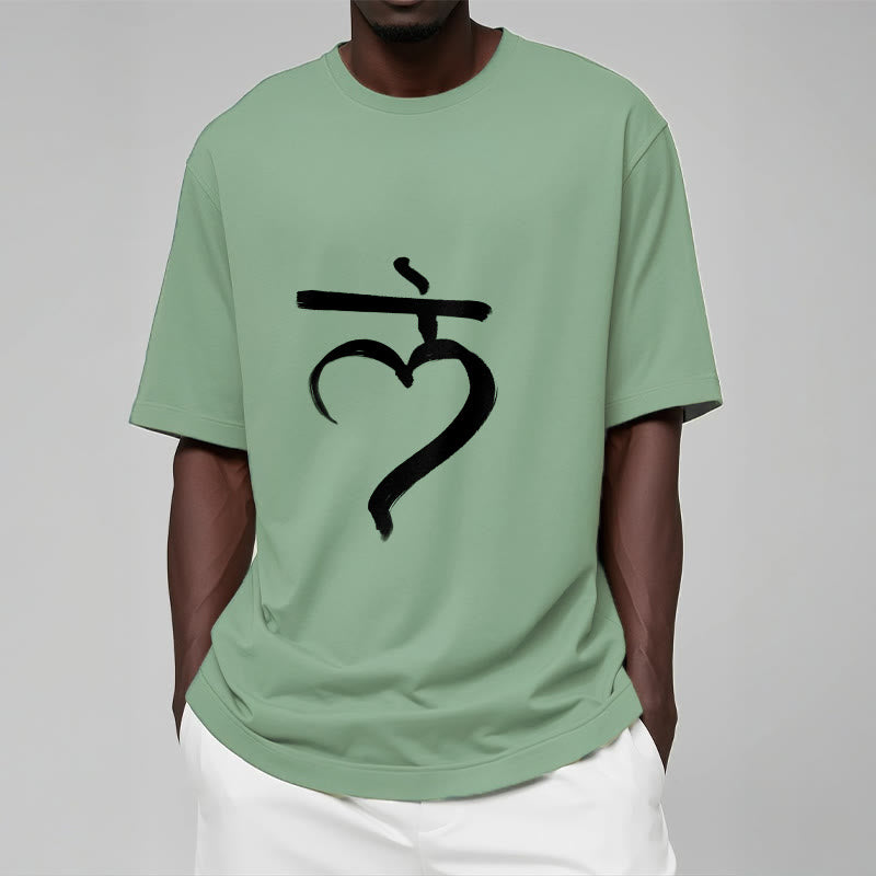 Casual Lam Mantra Sanskrit Cotton Tee T-shirt - Image 16