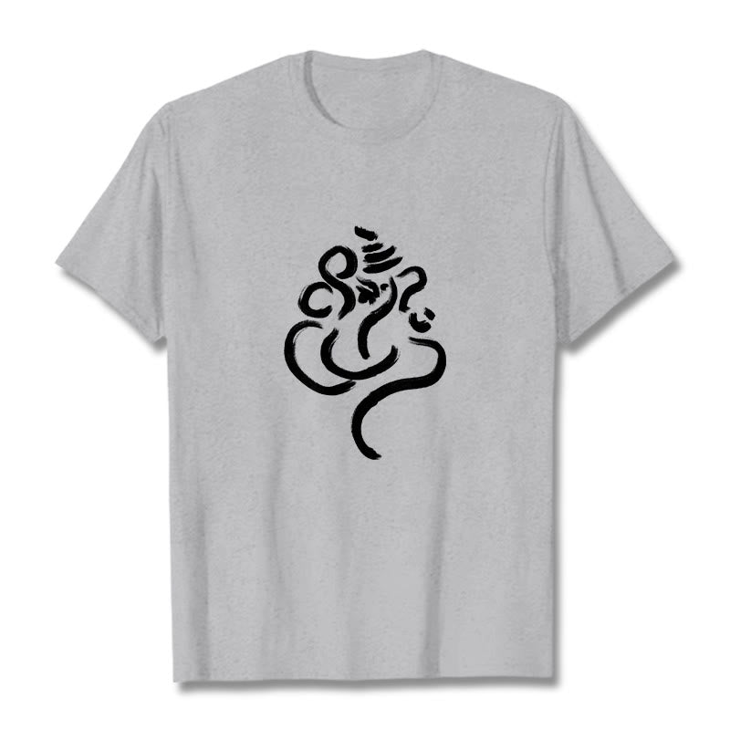 Casual Ganesha Pattern Cotton Tee T-shirt - Image 20