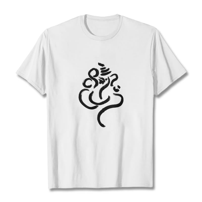 Casual Ganesha Pattern Cotton Tee T-shirt - Image 6