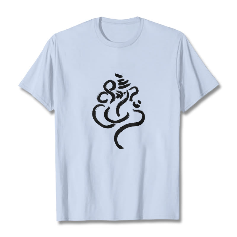 Casual Ganesha Pattern Cotton Tee T-shirt - Image 19