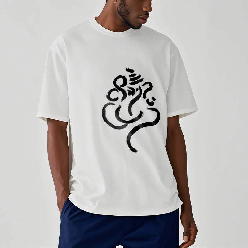 Casual Ganesha Pattern Cotton Tee T-shirt - Image 7