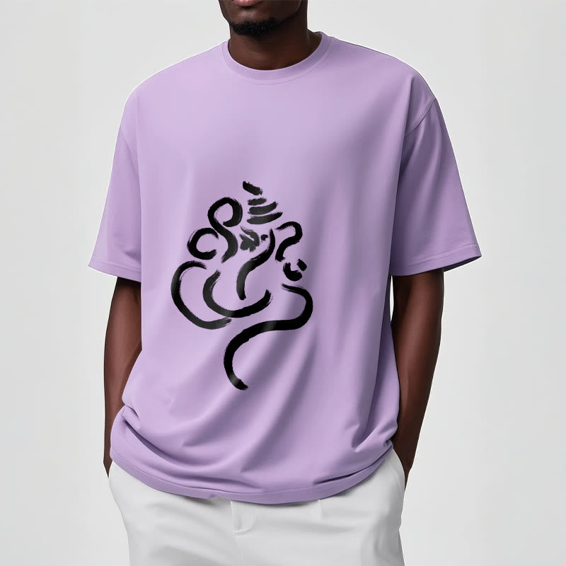 Casual Ganesha Pattern Cotton Tee T-shirt - Image 18