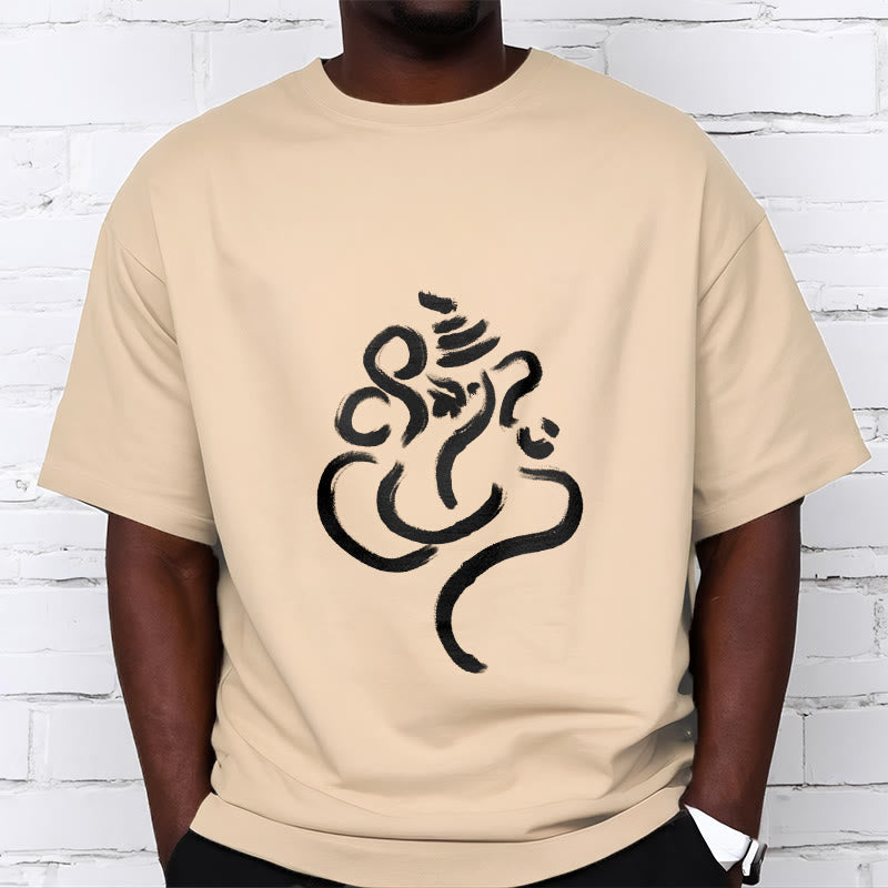Casual Ganesha Pattern Cotton Tee T-shirt - Image 10