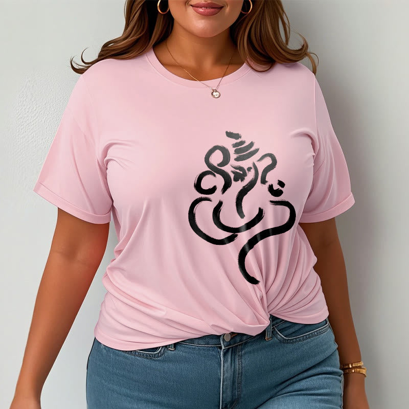 Casual Ganesha Pattern Cotton Tee T-shirt - Image 14