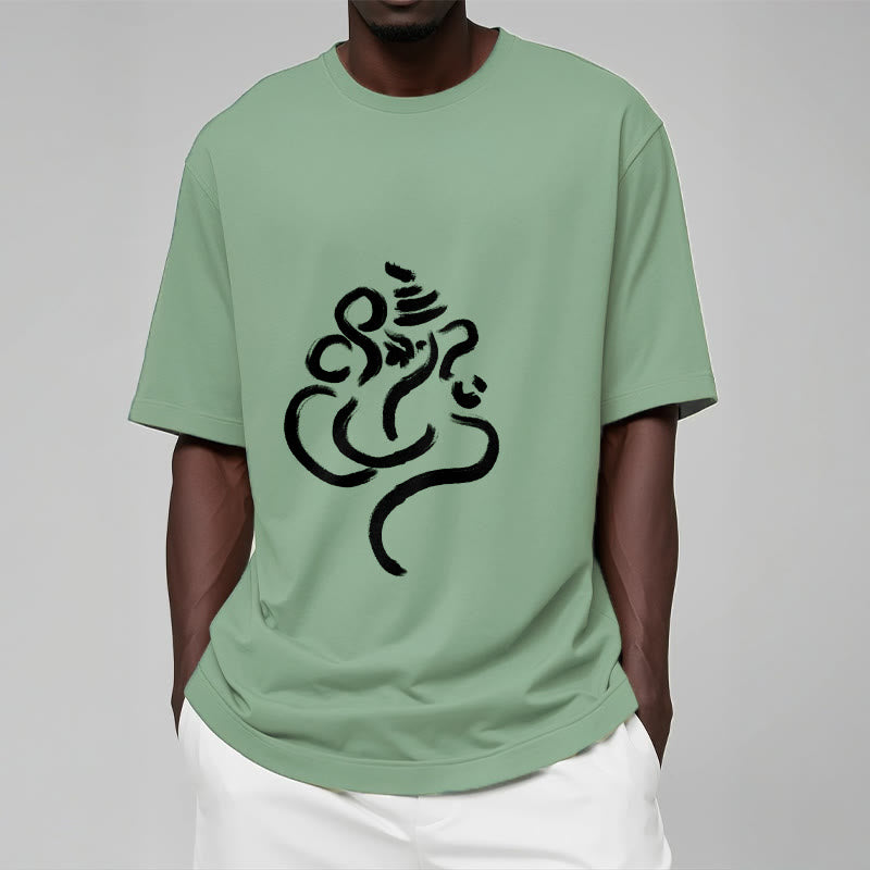 Casual Ganesha Pattern Cotton Tee T-shirt - Image 16