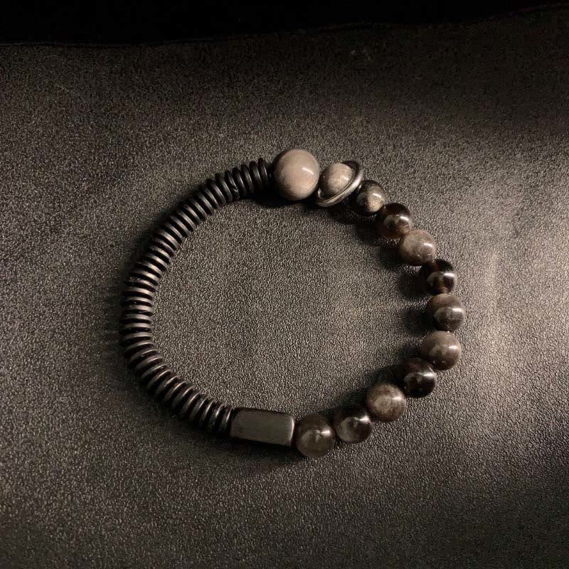 Silver Sheen Obsidian Coconut Shell Protection Bracelet - Image 8