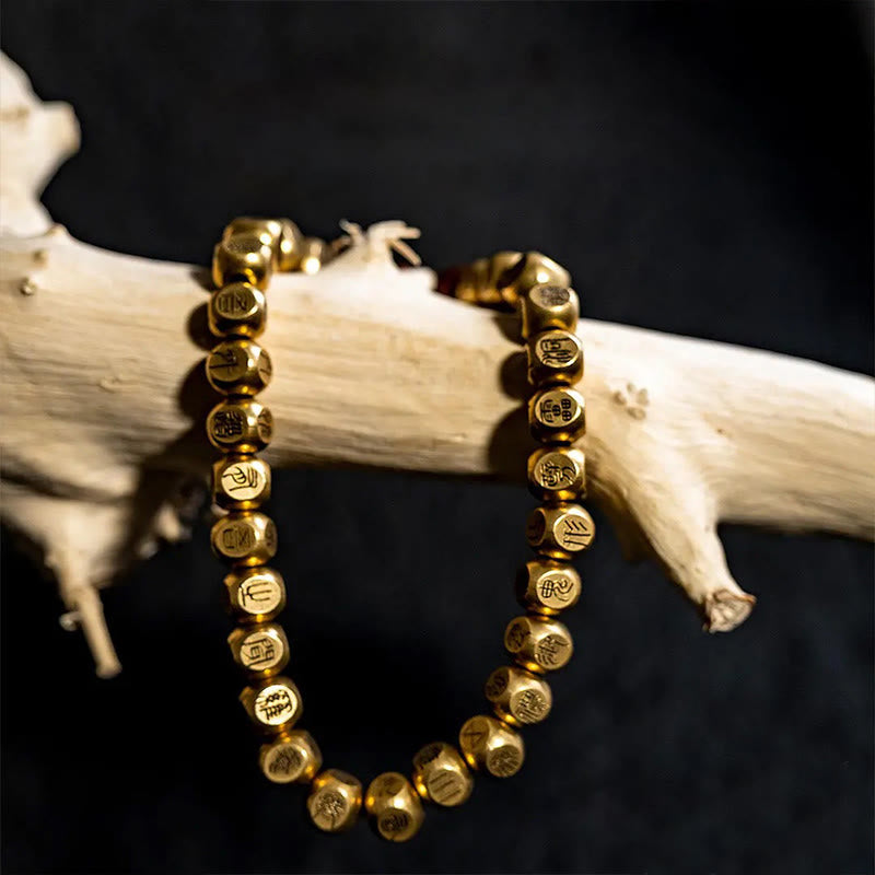 Copper Brass Lightning Struck Jujube Wood Beads Wealth Bracelet - Image 10