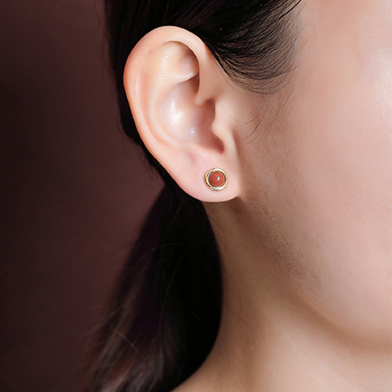 925 Sterling Silver Hetian Jade Agate Amber Luck Earrings - Image 13