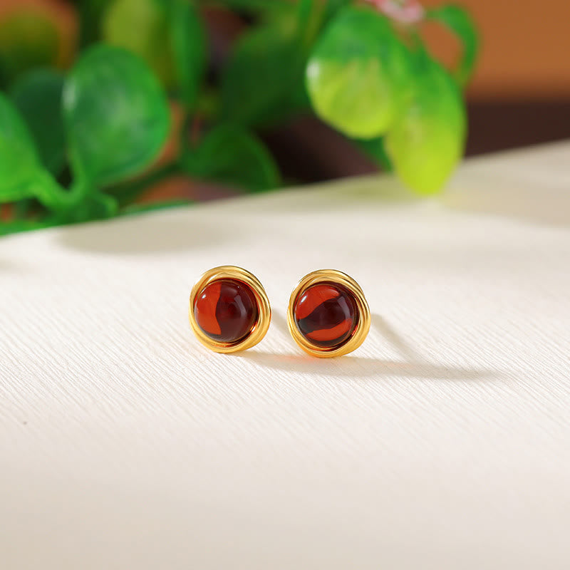 925 Sterling Silver Hetian Jade Agate Amber Luck Earrings - Image 16