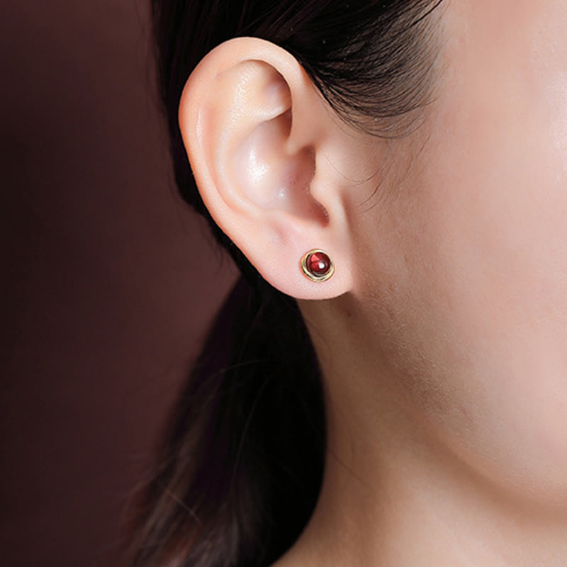 925 Sterling Silver Hetian Jade Agate Amber Luck Earrings - Image 17