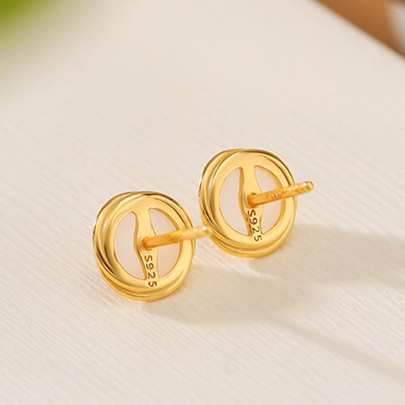 925 Sterling Silver Hetian Jade Agate Amber Luck Earrings - Image 8