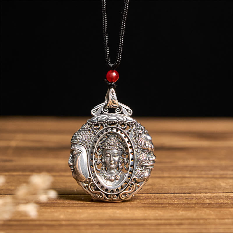 Copper Buddha Devil Pattern Serenity Pendant Necklace - Image 9