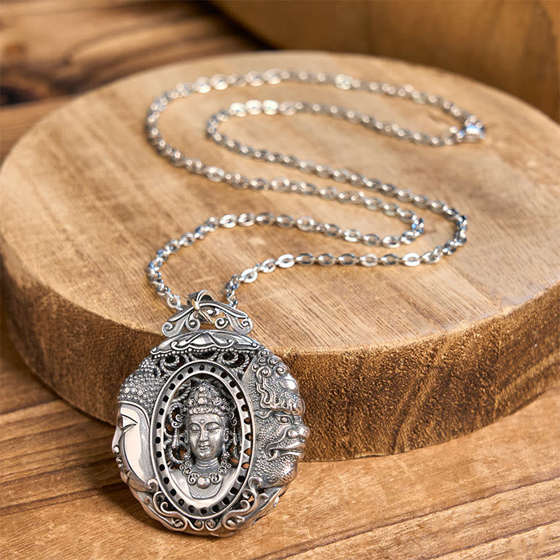 Copper Buddha Devil Pattern Serenity Pendant Necklace - Image 3