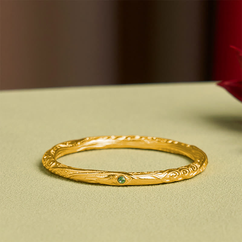 Hollow Universe Circle Design Copper Plated Gold Wealth Bracelet Bangle - Image 3